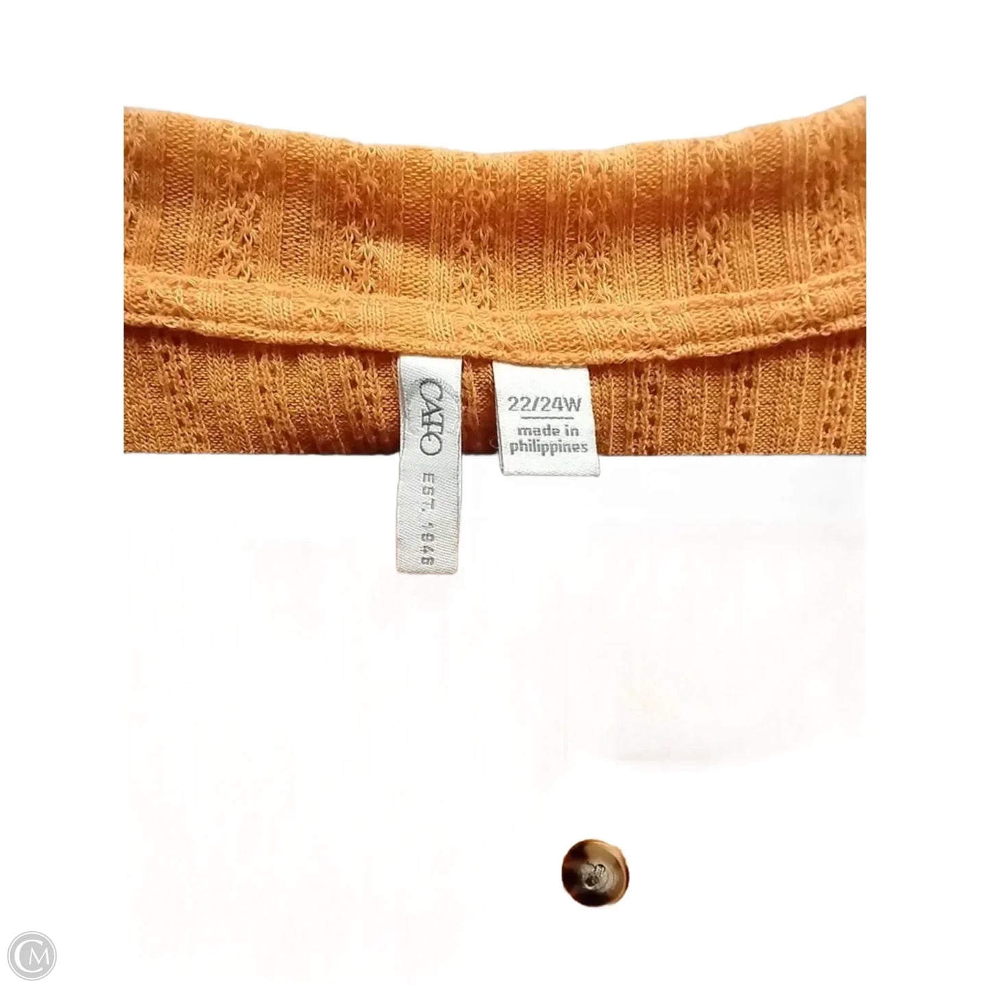 Top Short Sleeve By Cato In Orange, Size: 2x