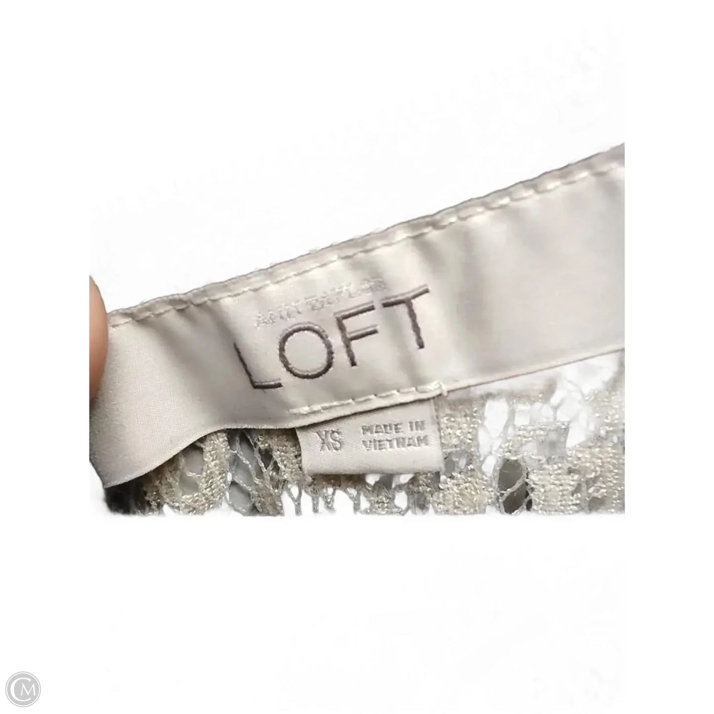 Blouse Long Sleeve By Loft In Black & Cream, Size: Xs