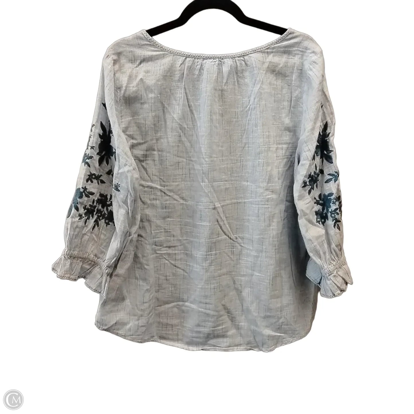 Blouse Long Sleeve By Liz Claiborne In Striped Pattern, Size: M