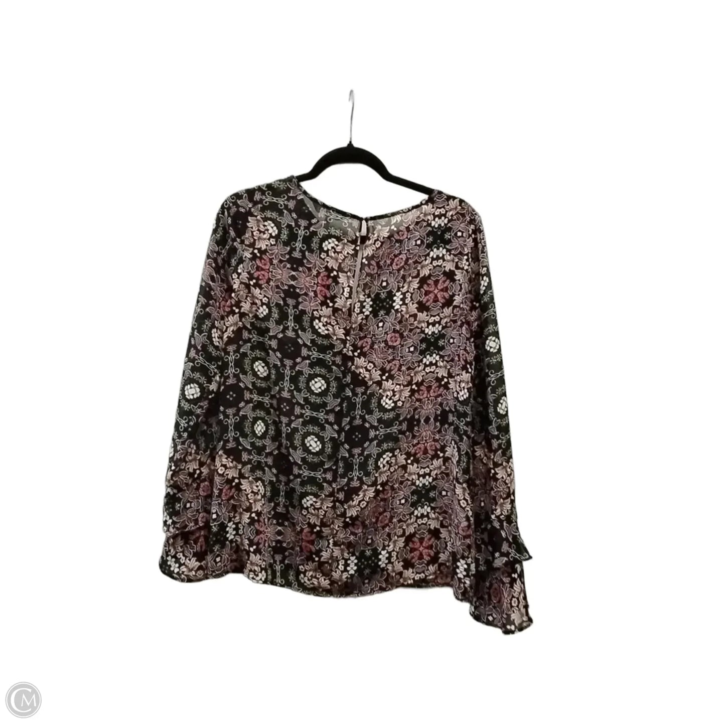 Blouse Long Sleeve By Bcbg In Floral Print, Size: S