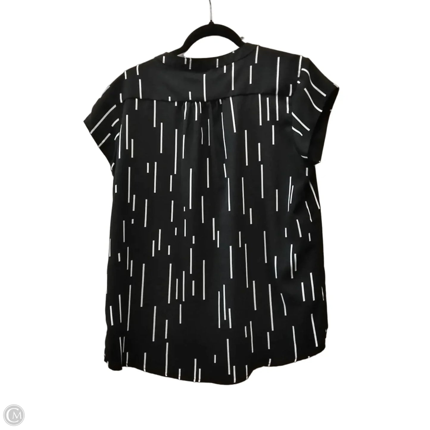 Blouse Short Sleeve By Monday Fun In Black, Size: L