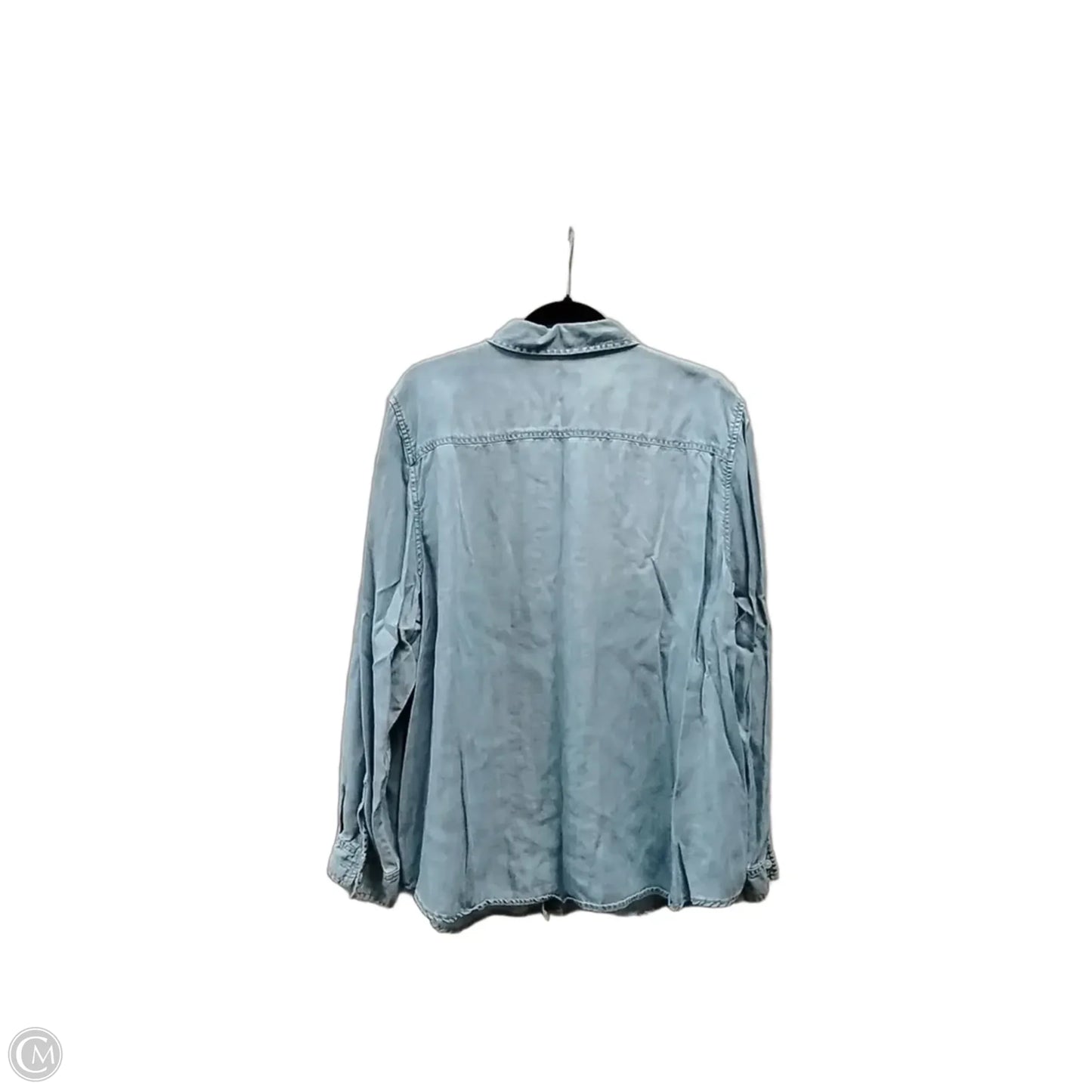 Top Long Sleeve By Chicos In Blue Denim, Size: Xxl