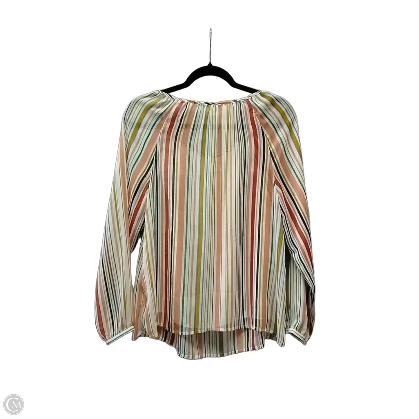 Blouse Long Sleeve By Jack In Striped Pattern, Size: Xs