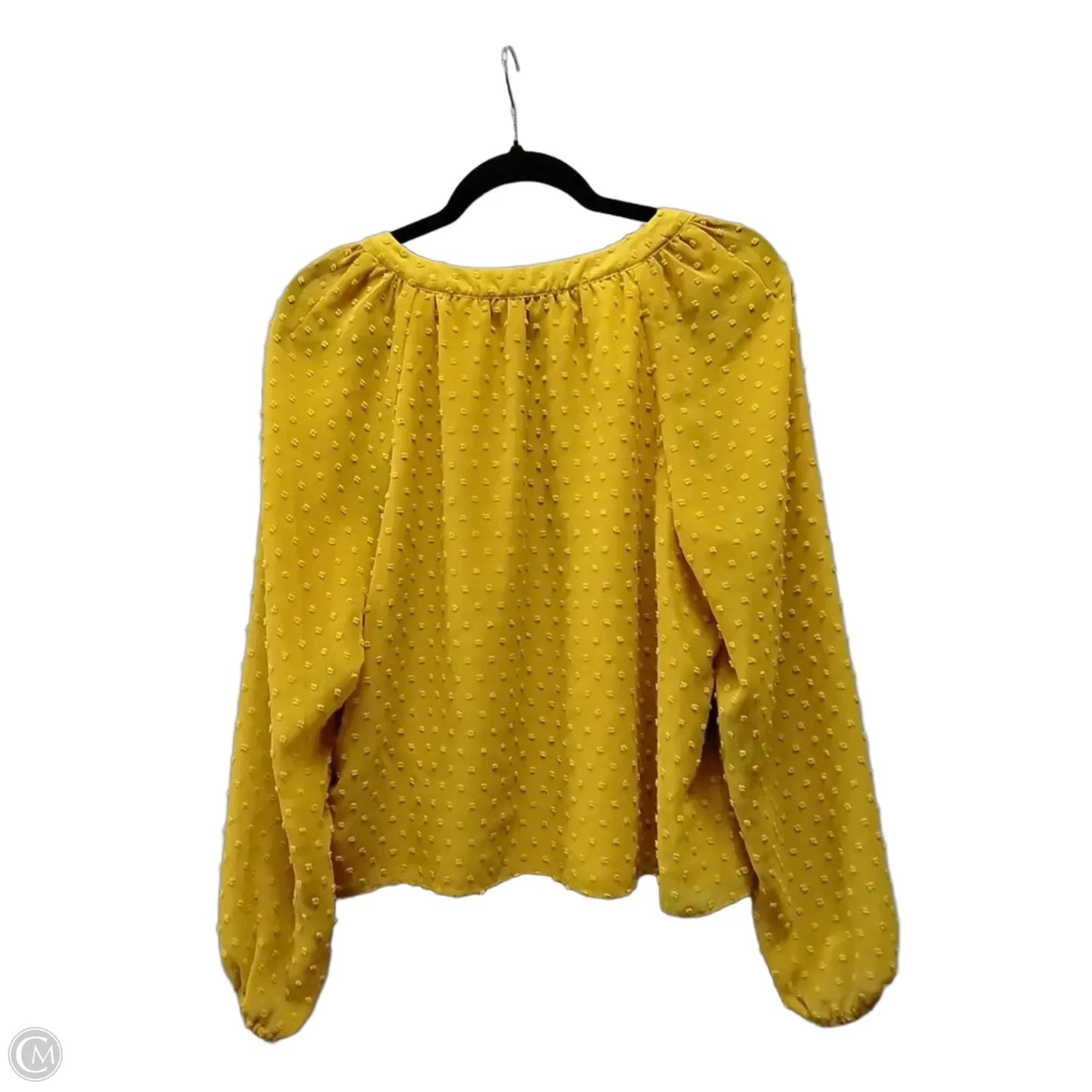 Blouse Long Sleeve By Kasper In Yellow, Size: M