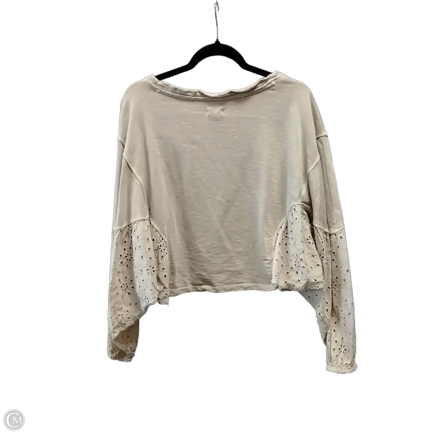 Top Long Sleeve By Pilcro In Beige, Size: L