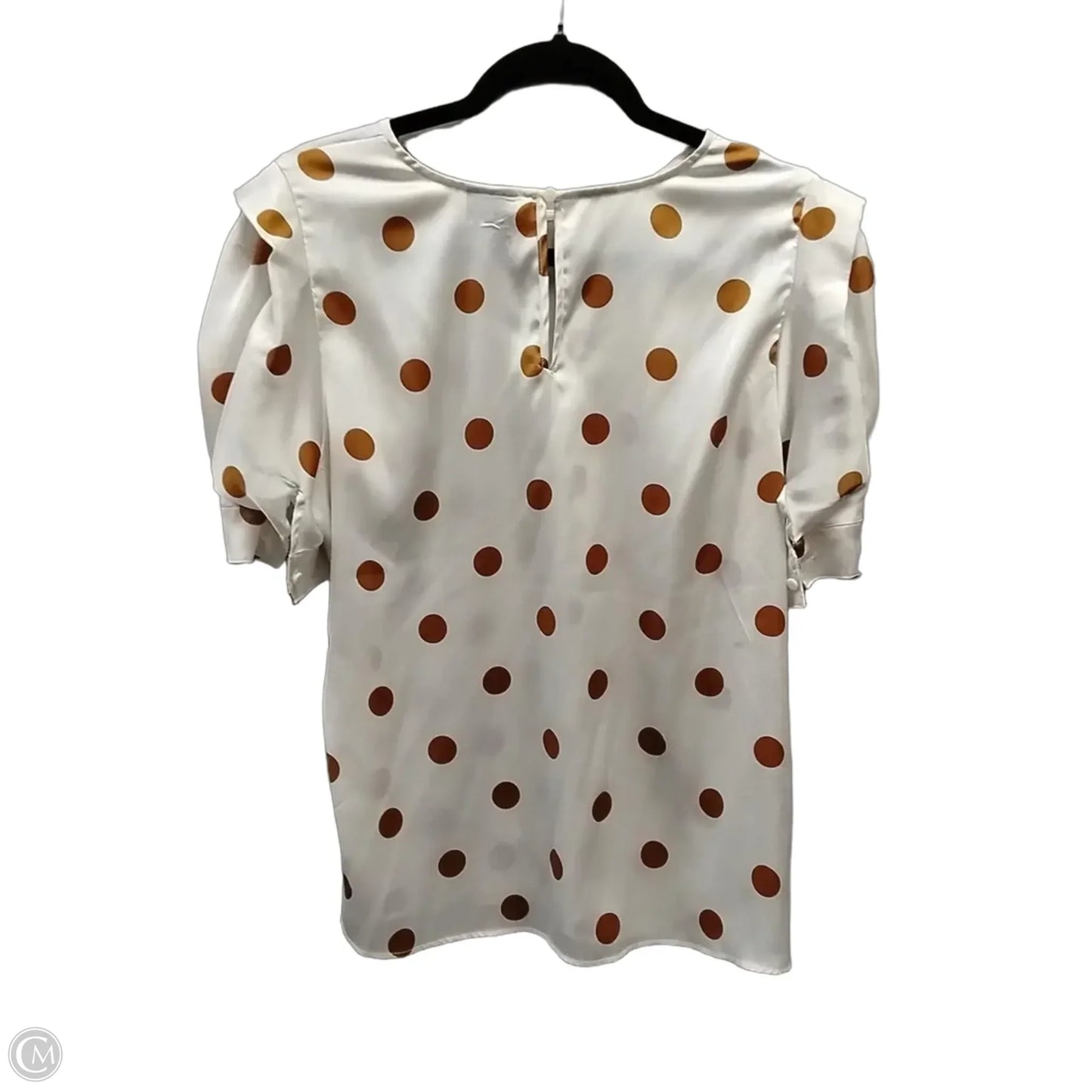 Blouse Short Sleeve By Worthington In Polkadot Pattern, Size: L