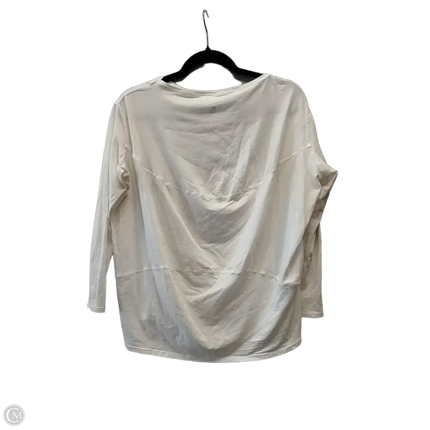 Athletic Top Long Sleeve Collar By Lululemon In White, Size: L