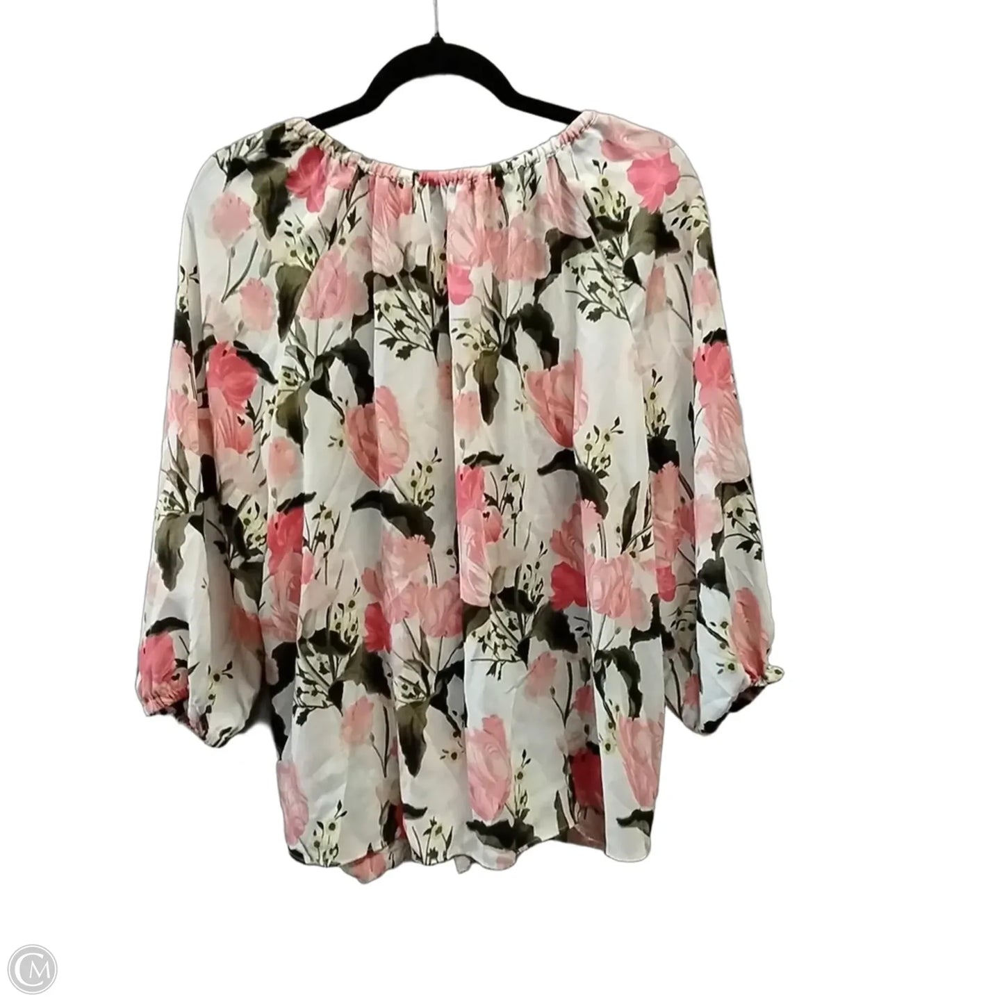 Top Long Sleeve By International Concepts In Floral Print, Size: Xl