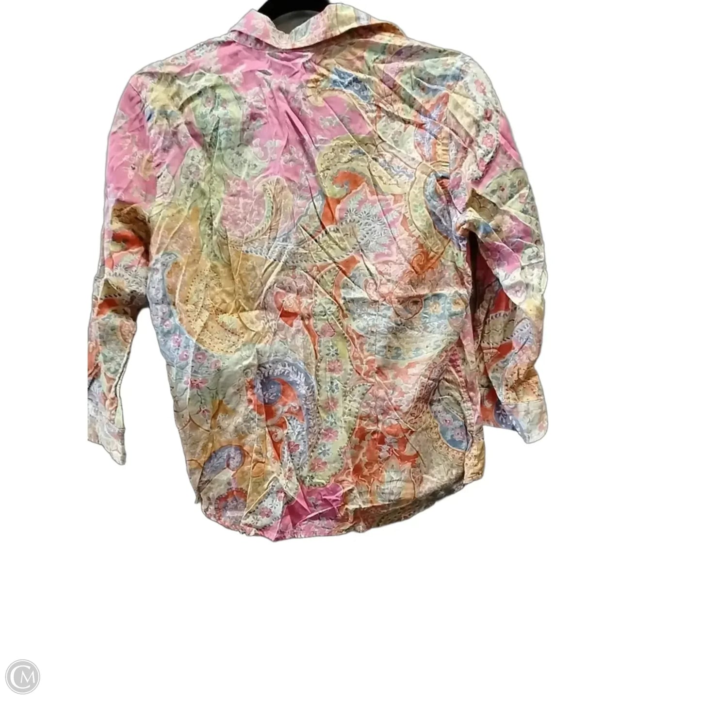 Top 3/4 Sleeve By Lauren By Ralph Lauren In Paisley Print, Size: M