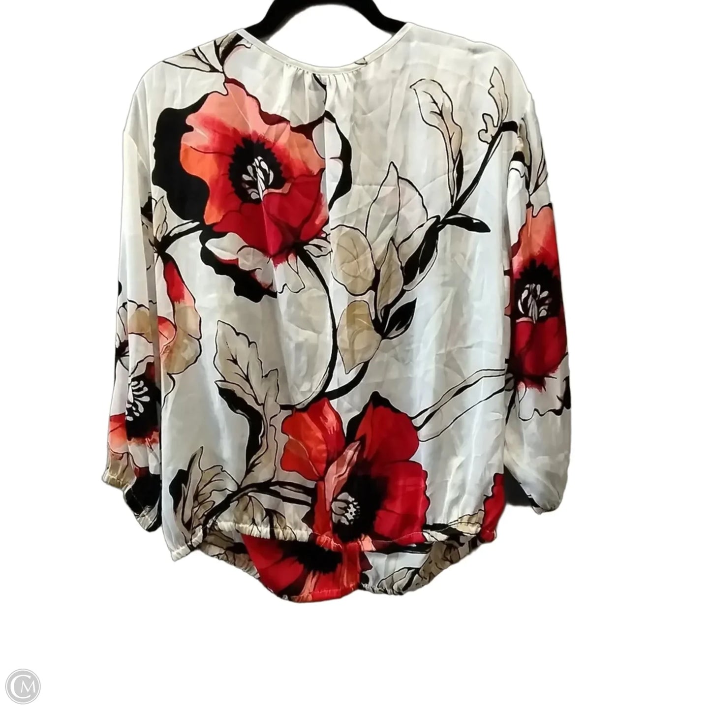 Blouse Long Sleeve By White House Black Market In Floral Print, Size: M