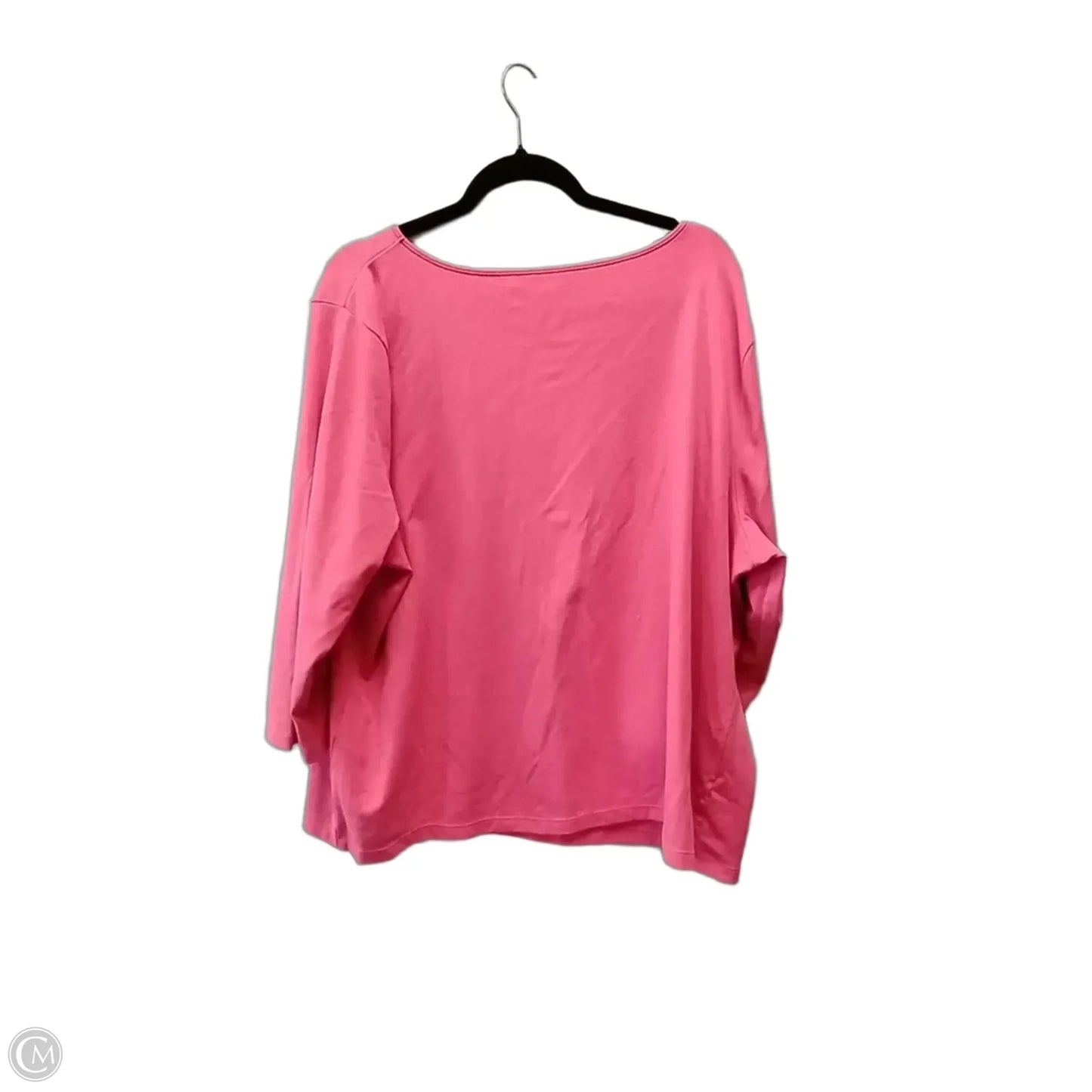Top 3/4 Sleeve By Talbots In Pink, Size: 3x
