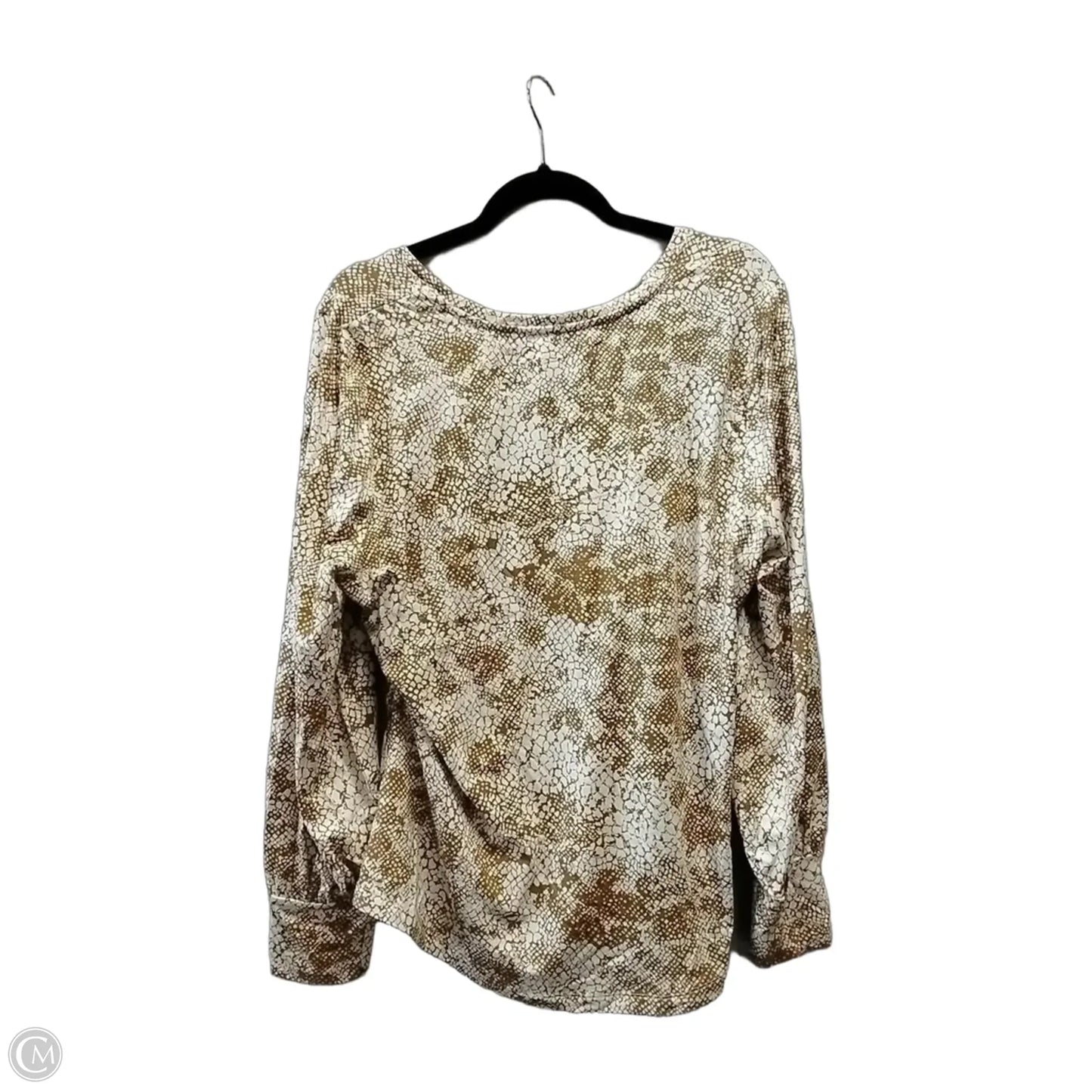 Top Long Sleeve By Chicos In Brown, Size: Xl