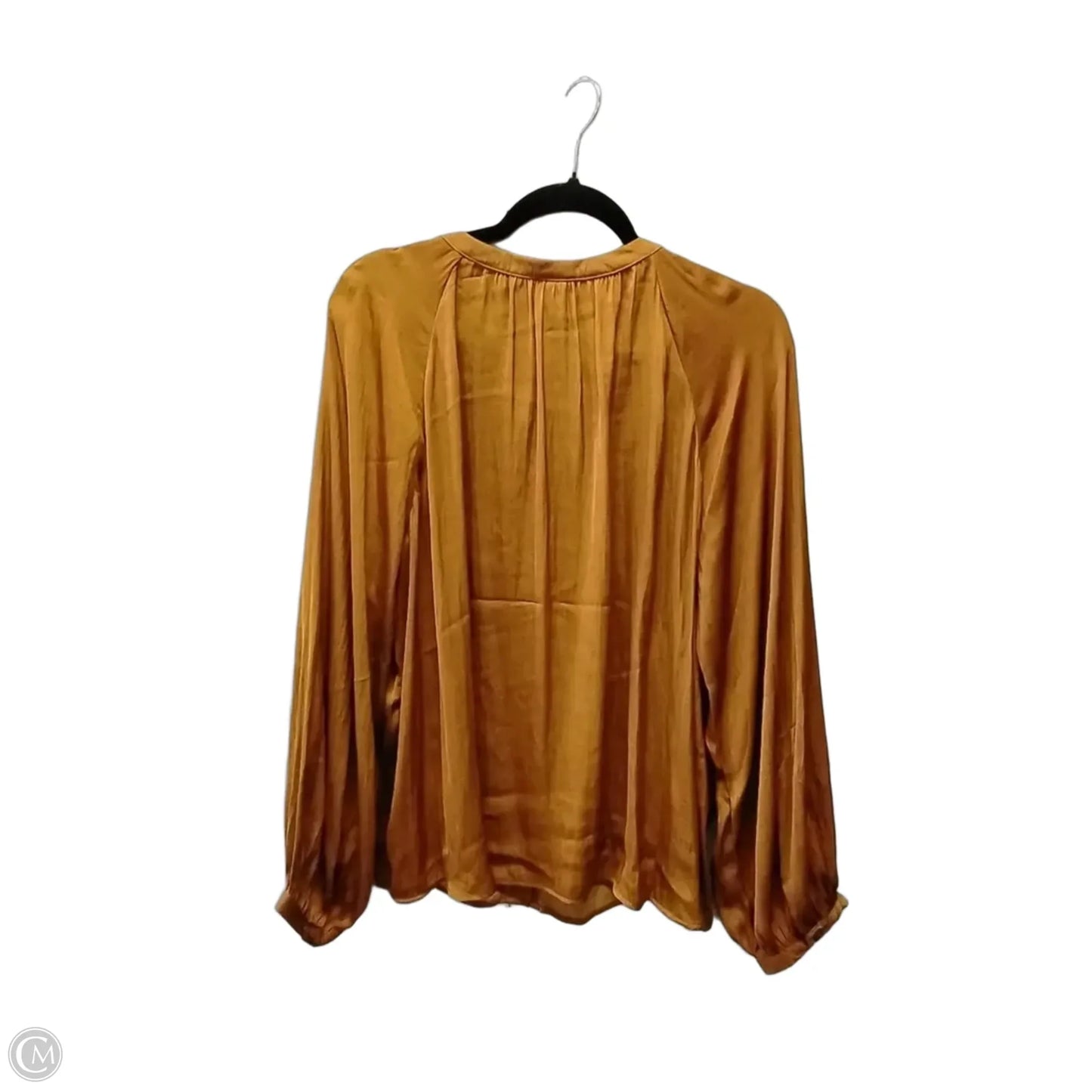 Blouse Long Sleeve By A New Day In Brown, Size: Xl