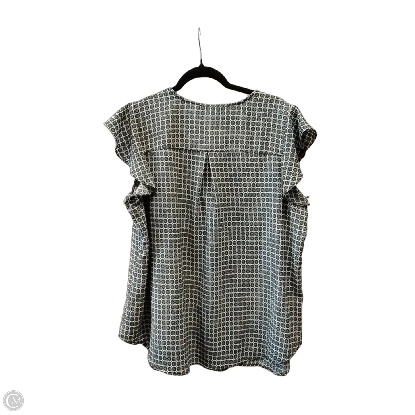 Blouse Short Sleeve By Adrianna Papell In Geometric Pattern, Size: 1x