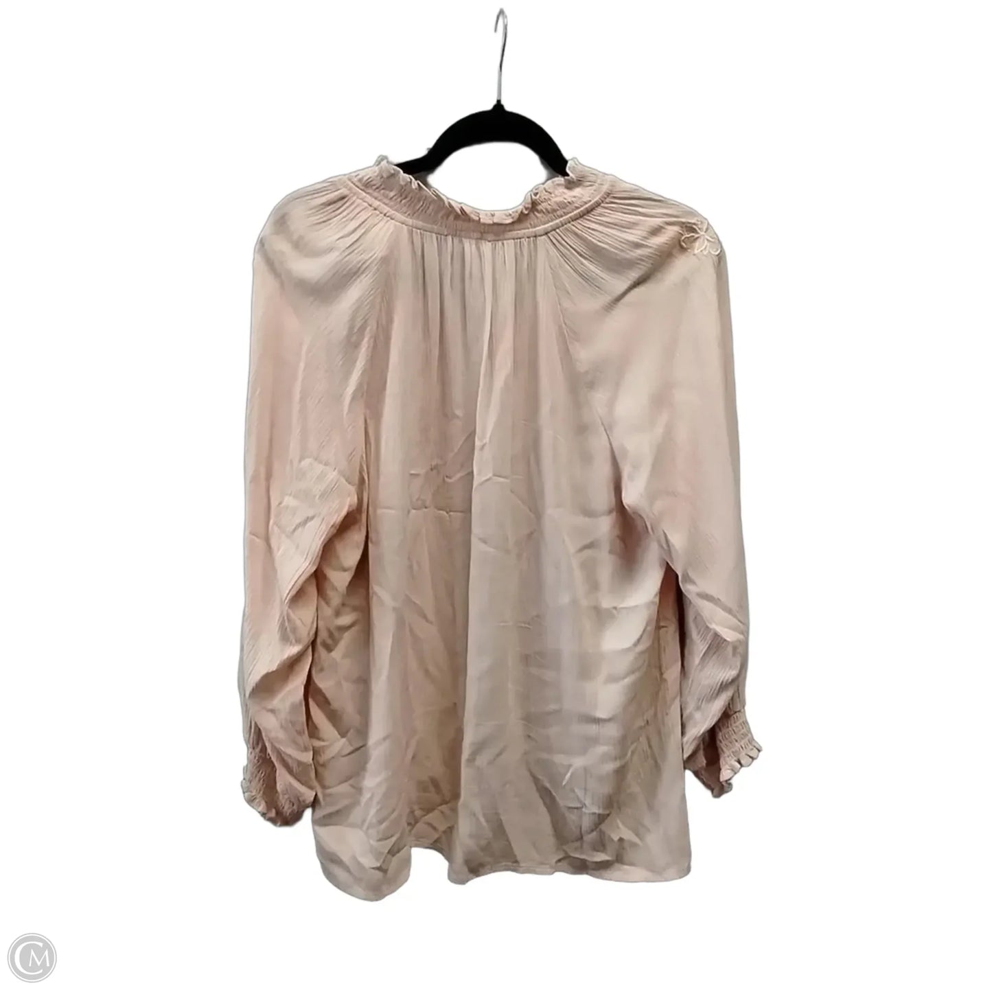 Blouse Long Sleeve By Cato In Pink, Size: L
