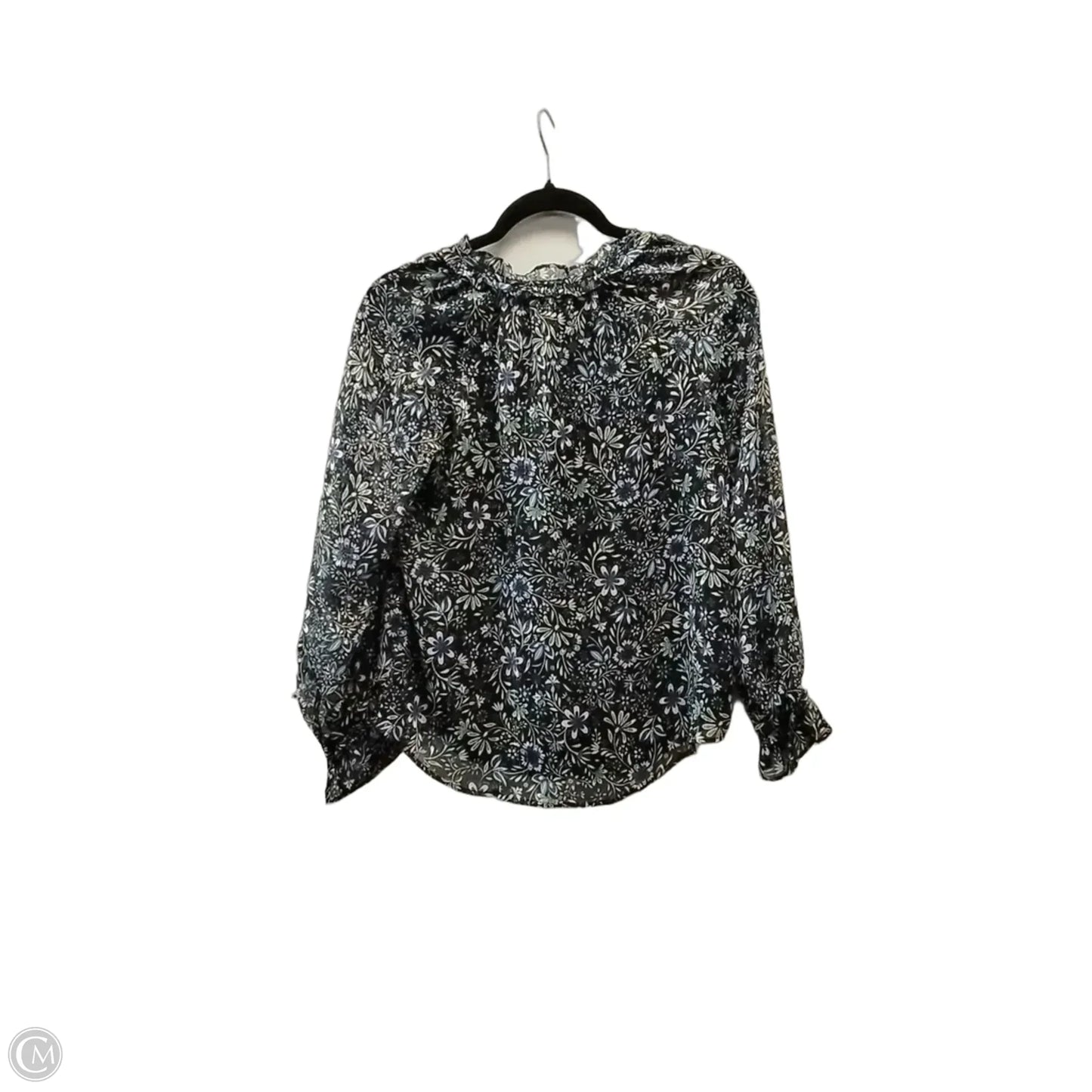 Blouse Long Sleeve By Loft In Blue, Size: Xxs