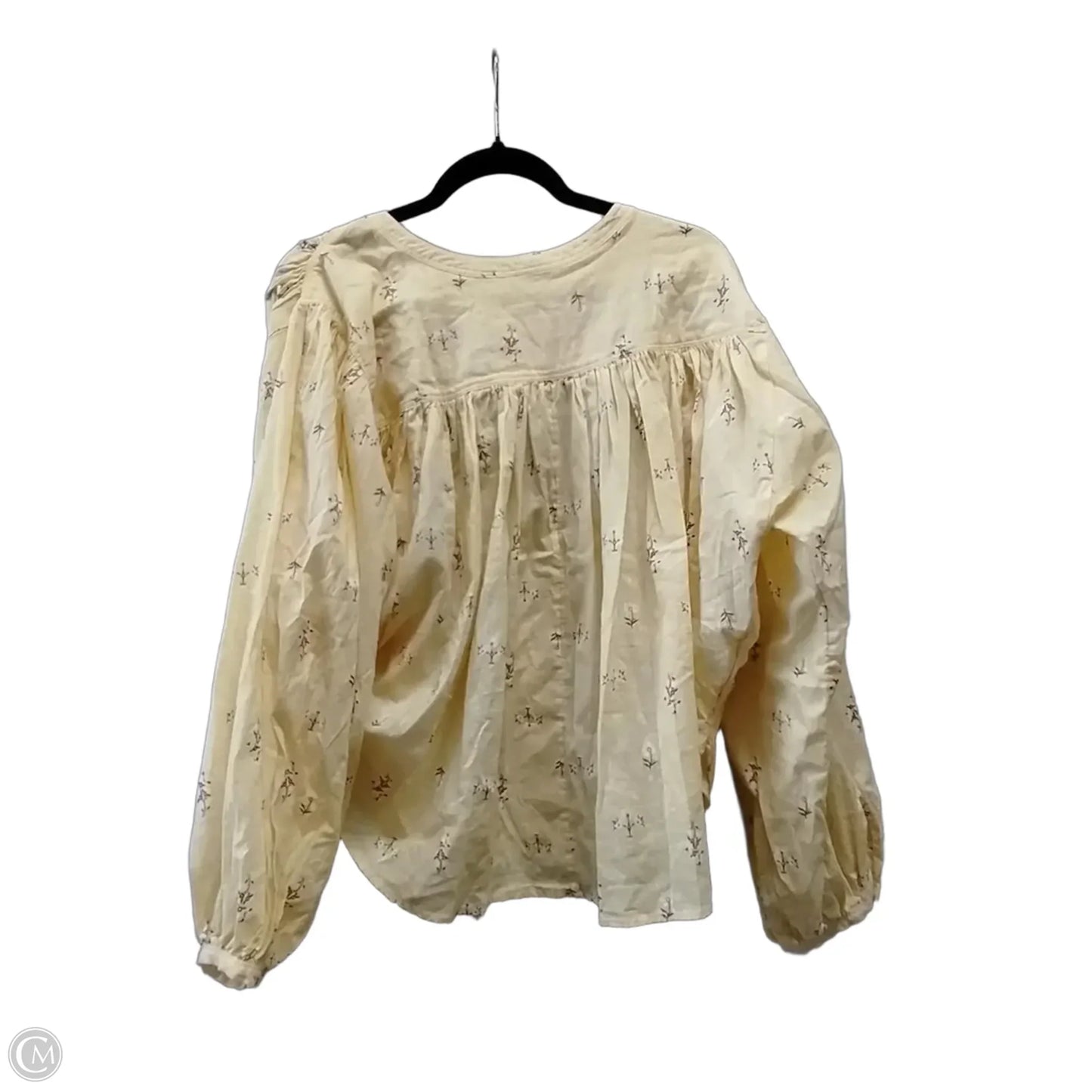 Blouse Short Sleeve By Loft In Yellow, Size: Xl