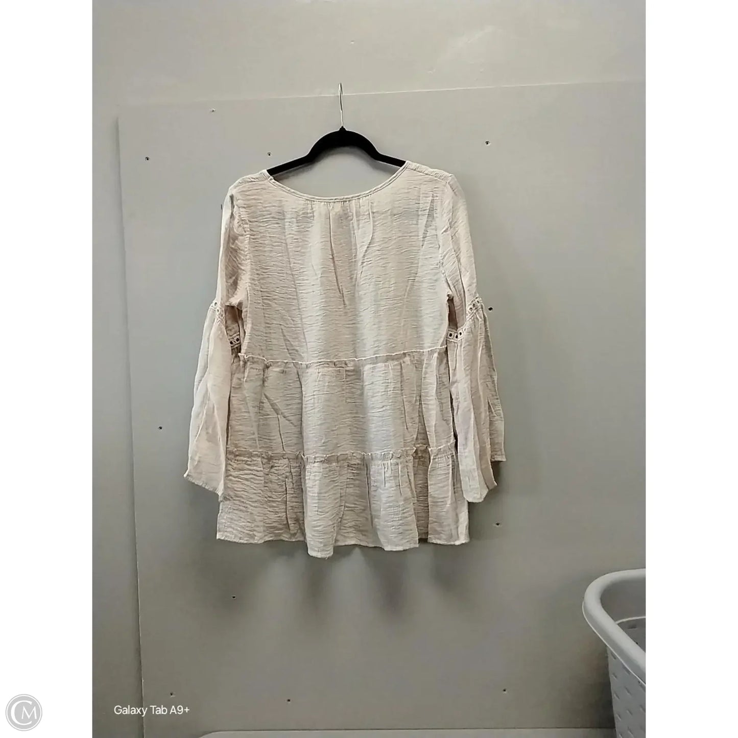Blouse Long Sleeve By Spense In Cream, Size: M