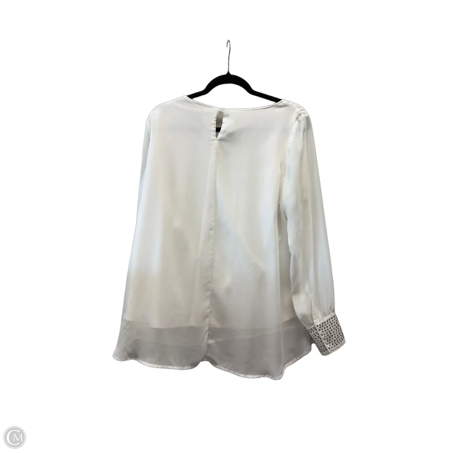 Blouse Long Sleeve By Roz And Ali In White, Size: Xl