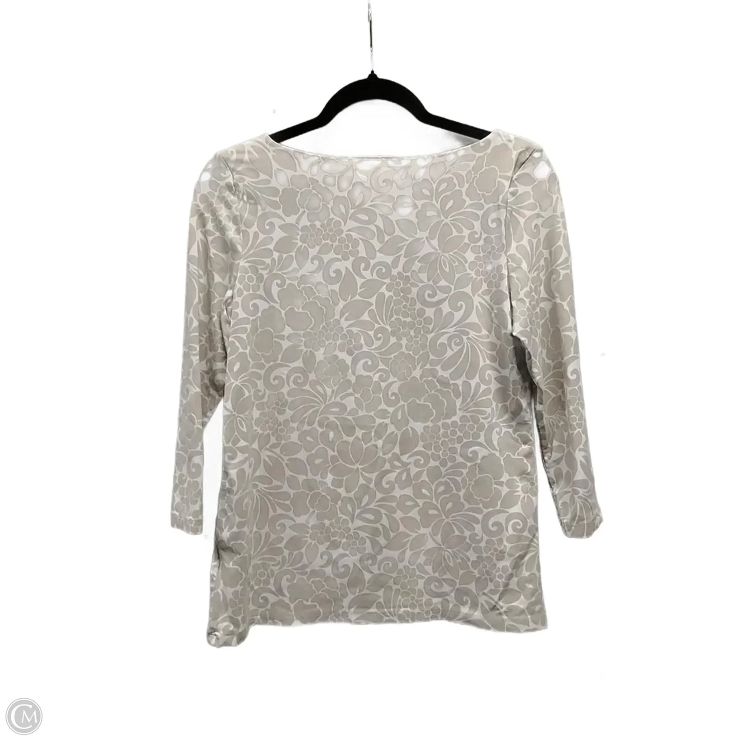 Top 3/4 Sleeve By Charter Club In Floral Print, Size: S
