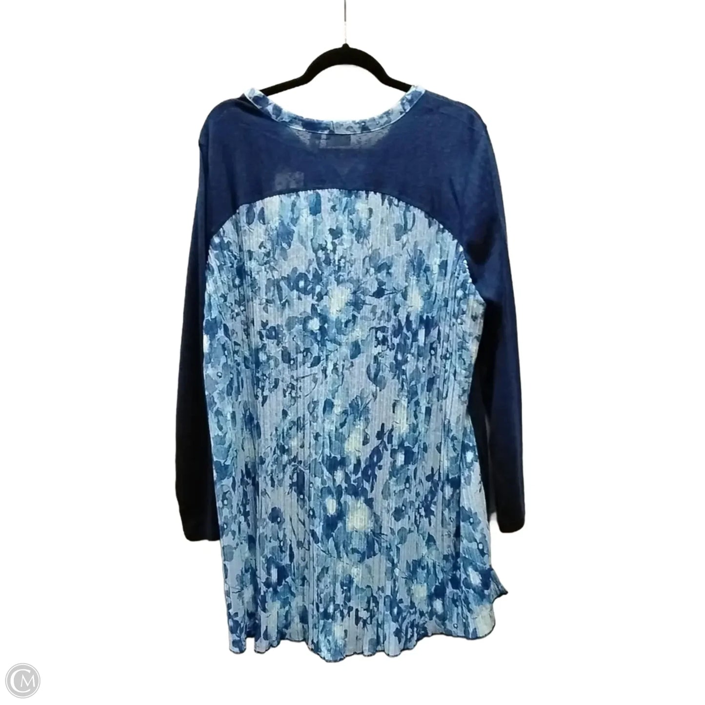 Top Long Sleeve By Logo In Blue, Size: 1x