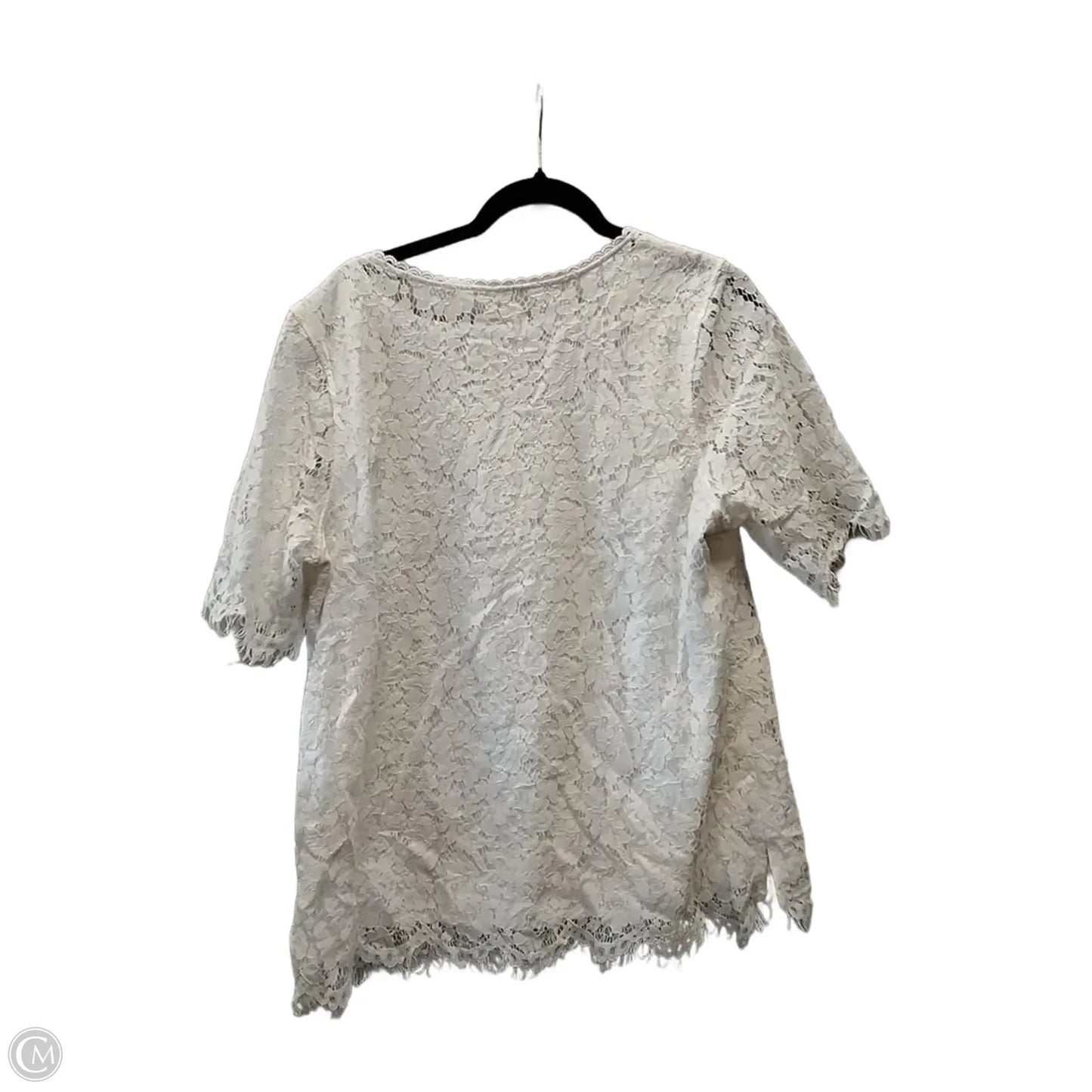 Top Short Sleeve By Isaac Mizrahi Live Qvc In White, Size: L