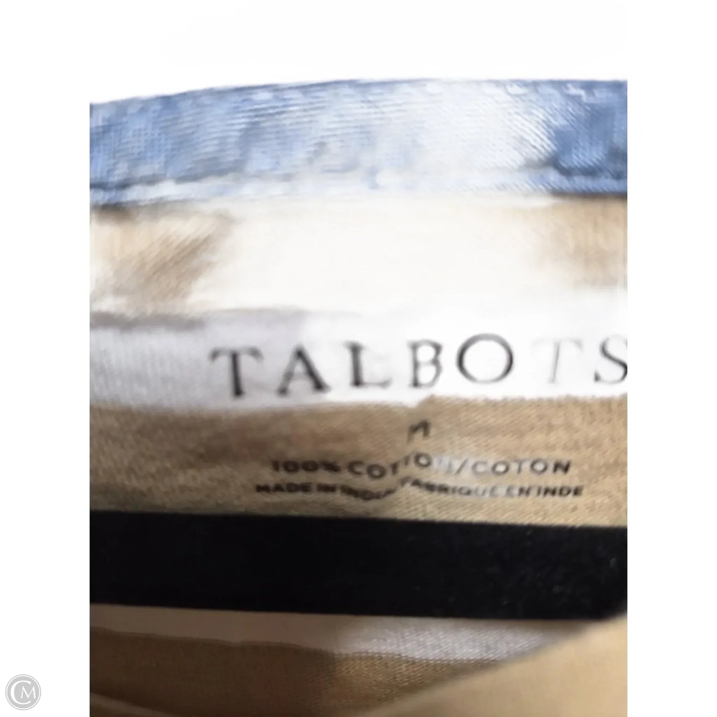 Top Long Sleeve By Talbots In Striped Pattern, Size: M