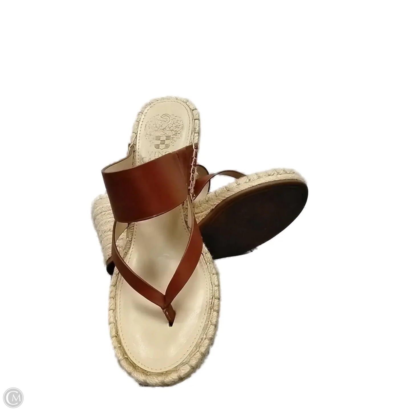 Sandals Heels Wedge By Vince Camuto In Tan, Size: 6