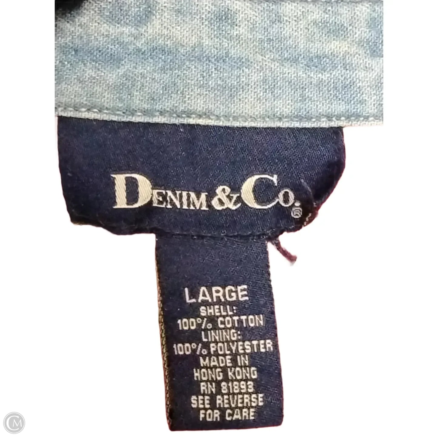 Jacket Denim By Denim And Company In Blue Denim, Size: L