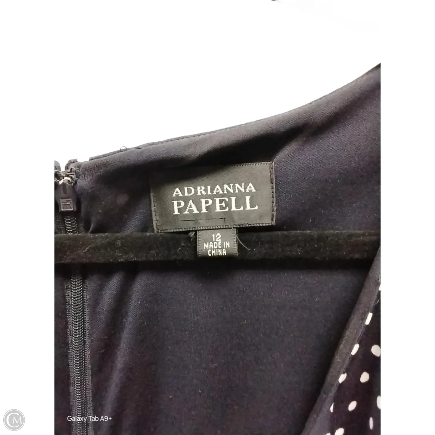 Dress Party Midi By Adrianna Papell In Polkadot Pattern, Size: 12