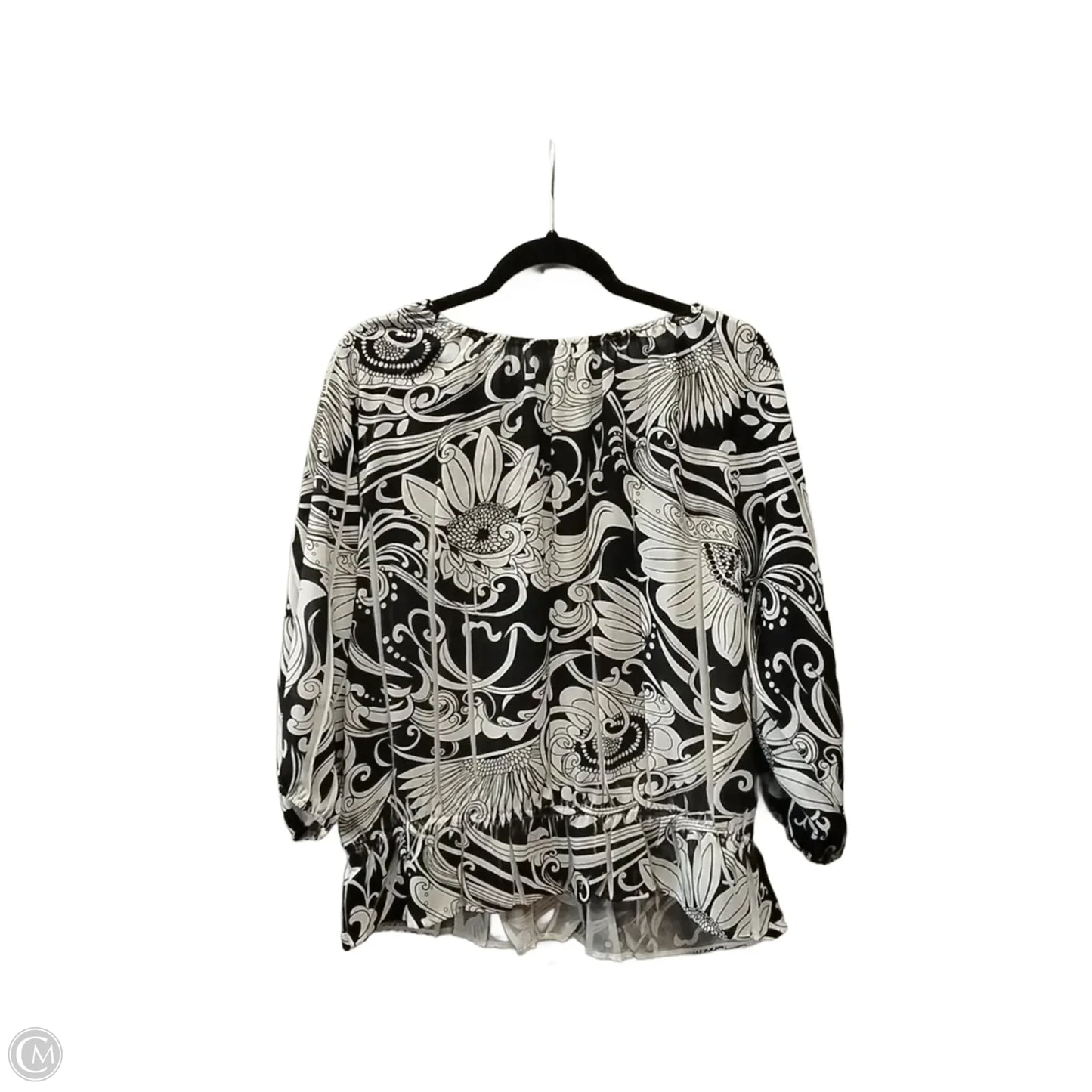 Blouse 3/4 Sleeve By Clothes Mentor In Floral Print, Size: L