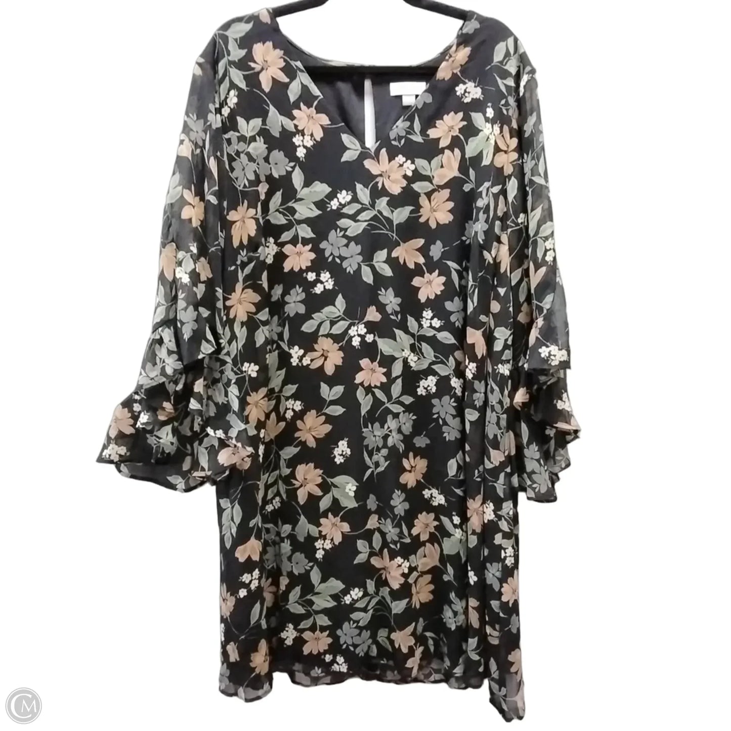 Dress Casual Midi By Calvin Klein In Floral Print, Size: 16