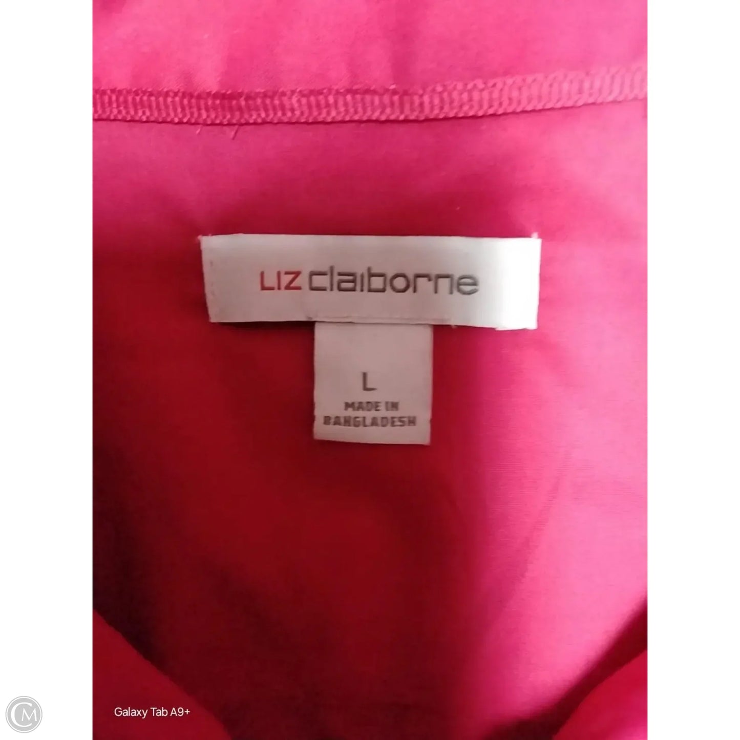 Blouse Long Sleeve By Liz Claiborne In Pink, Size: L