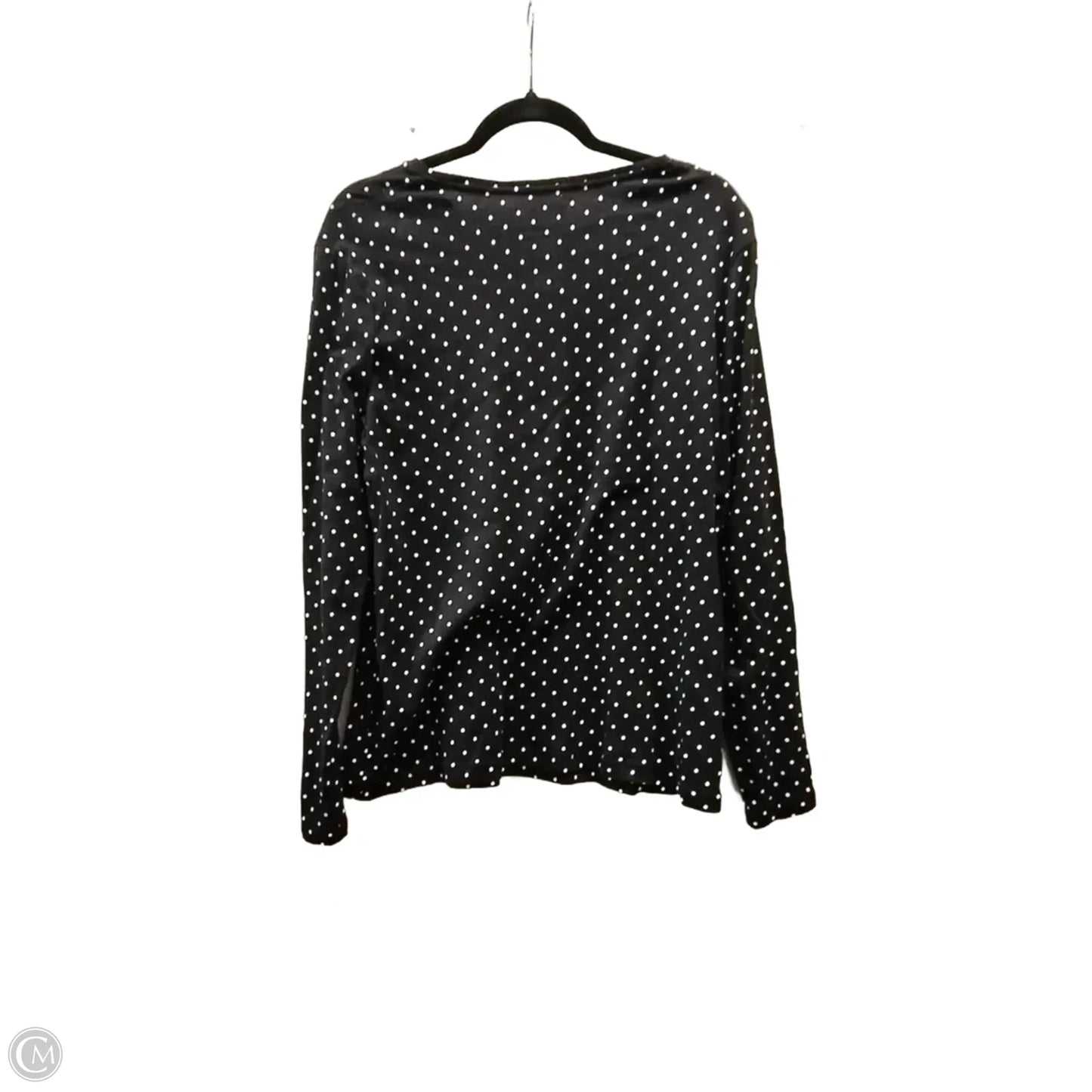 Top Long Sleeve Basic By Croft And Barrow In Polkadot Pattern, Size: L