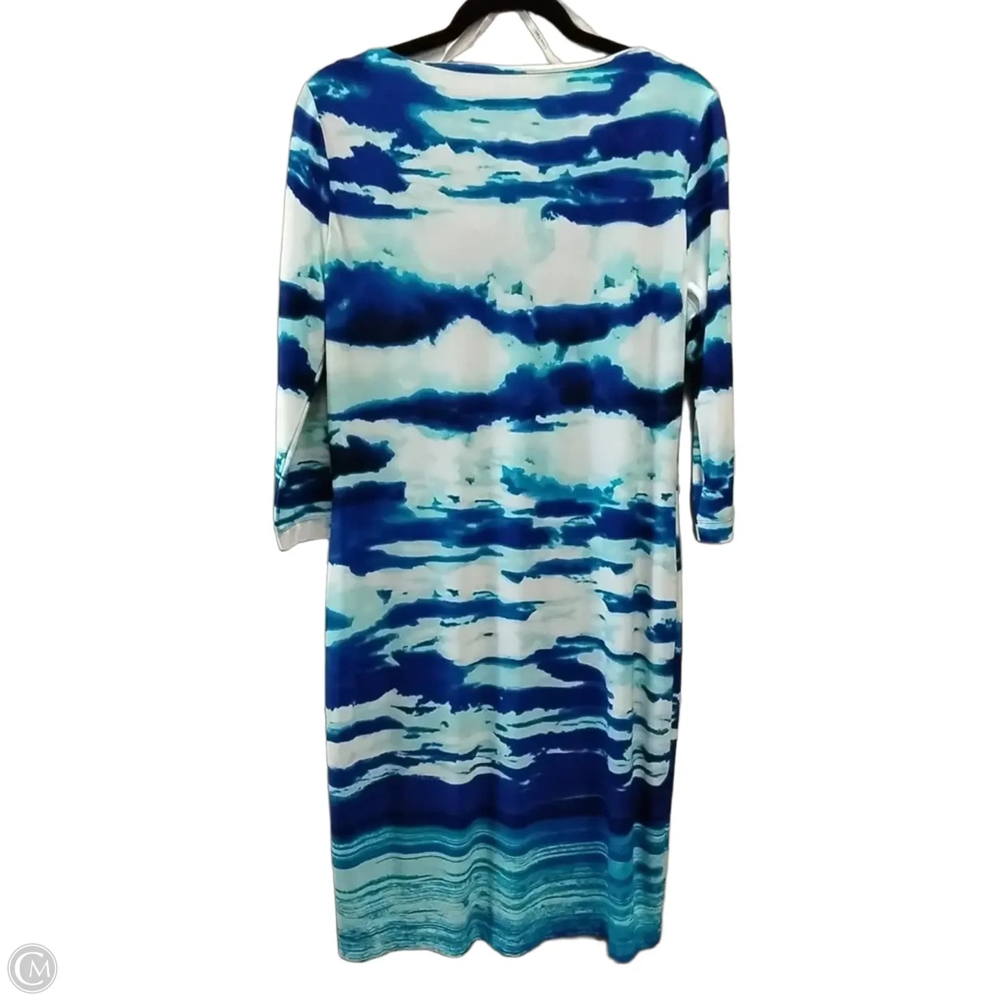 Dress Casual Maxi By Calvin Klein In Blue & White, Size: 12
