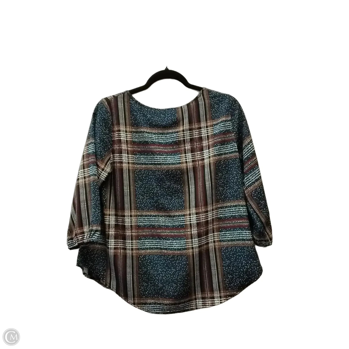 Top Long Sleeve By Kaileigh In Checkered Pattern, Size: S