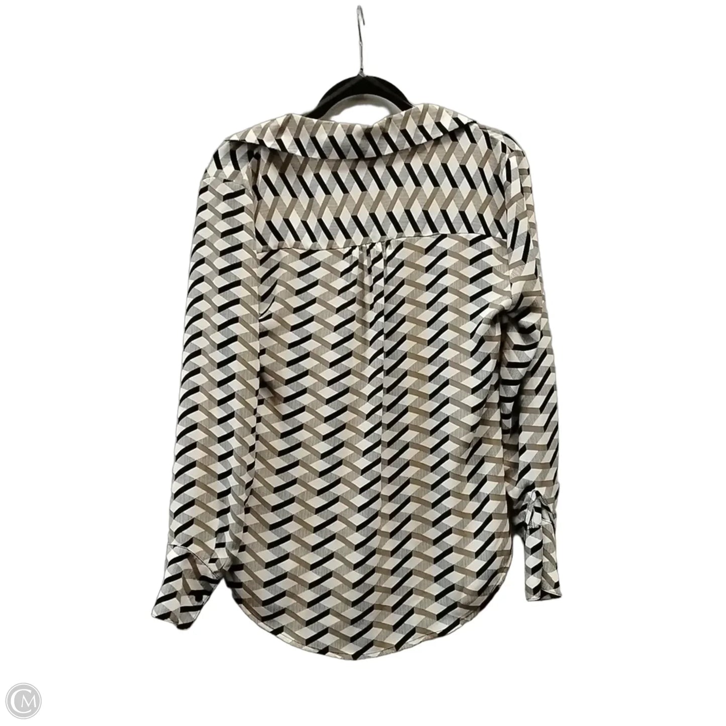 Blouse Long Sleeve By Worthington In Chevron Pattern, Size: S
