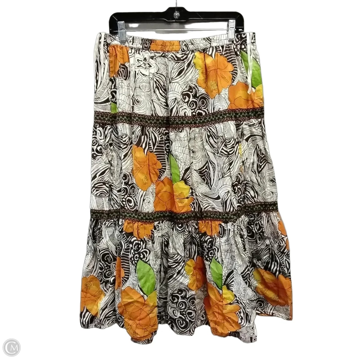 Skirt Maxi By Choices In Brown & White, Size: 10
