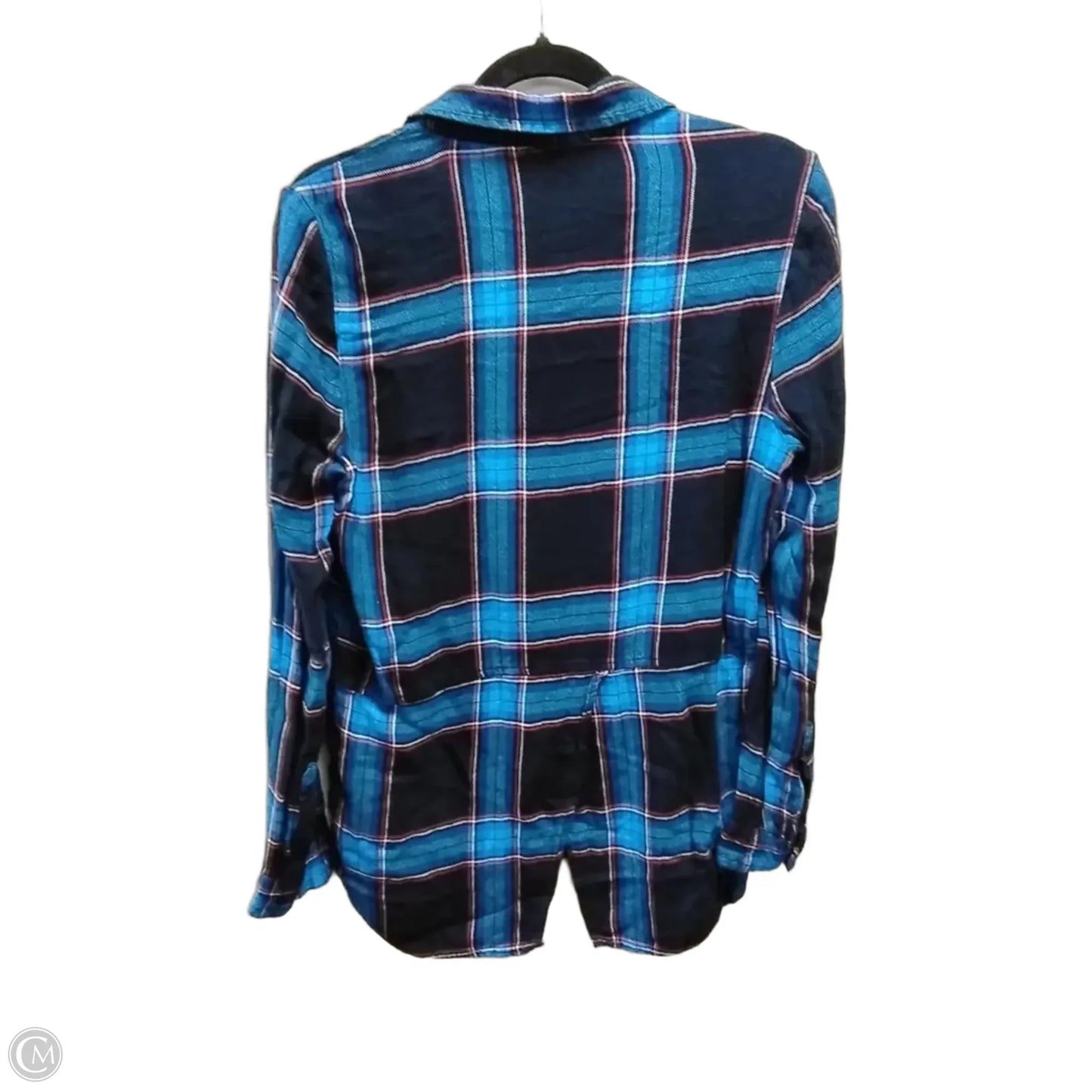 Top Long Sleeve By Beachlunchlounge In Plaid Pattern, Size: S