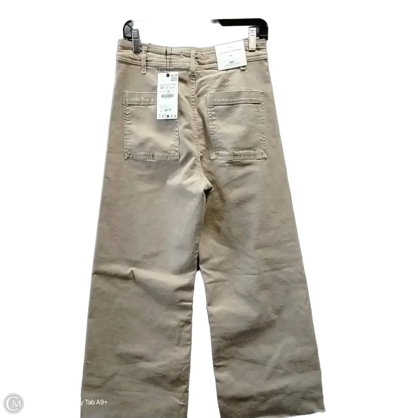 Jeans Wide Leg By Zara In Tan, Size: 8