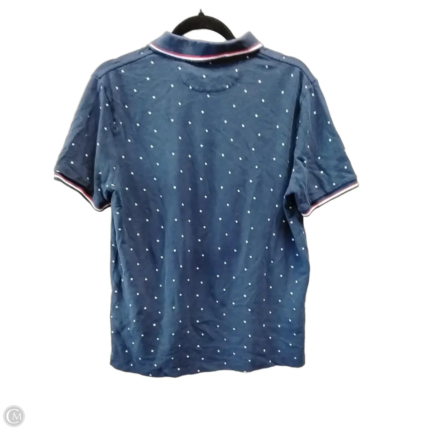 Top Short Sleeve By Polo Ralph Lauren In Blue & Red & White, Size: M
