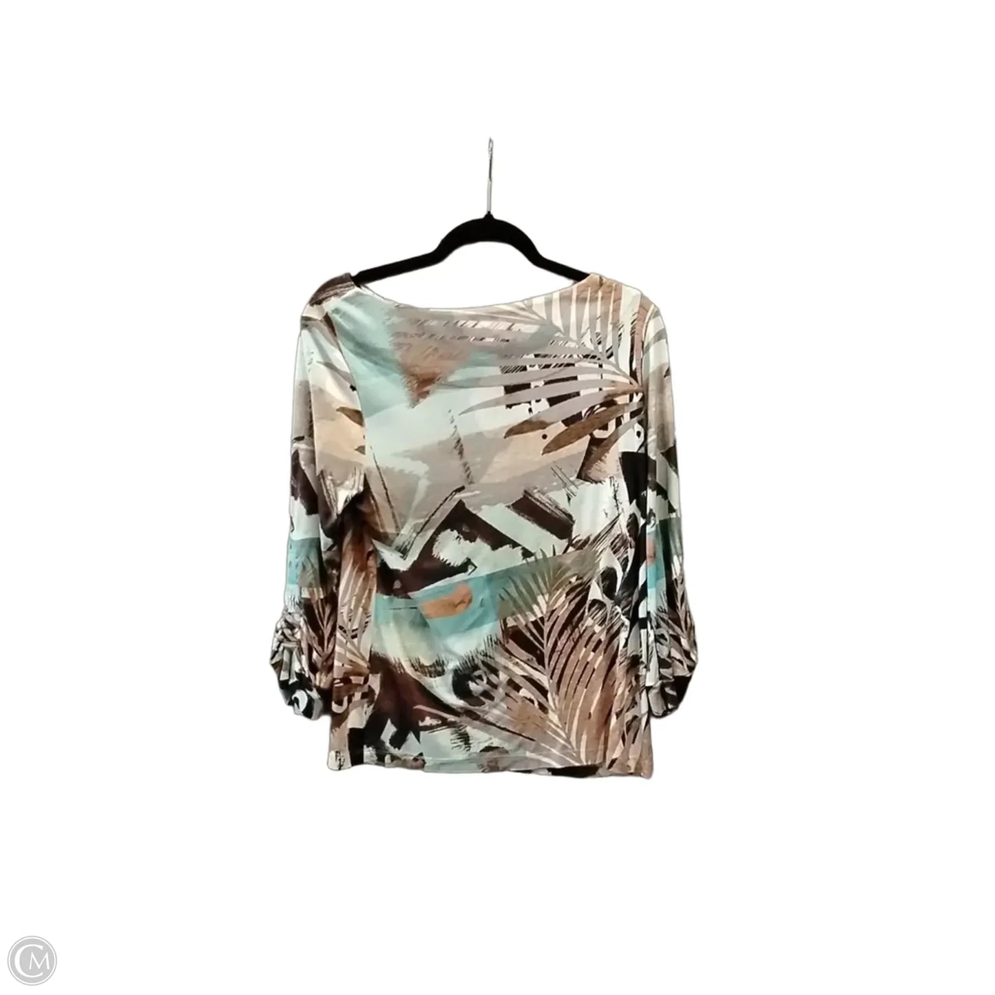 Top Long Sleeve By Chicos In Blue & Brown, Size: M