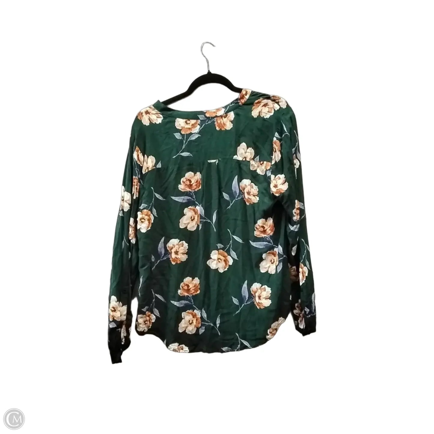 Blouse Long Sleeve By Blu Pepper In Floral Print, Size: L