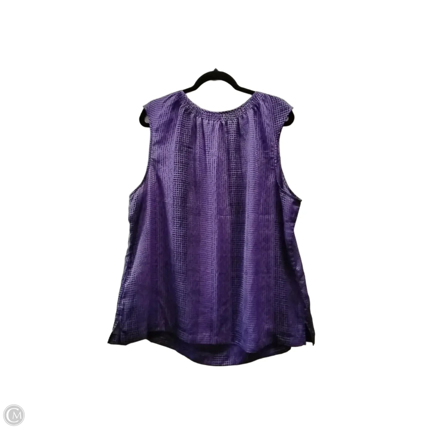 Blouse Short Sleeve By Liz Claiborne In Purple, Size: 3x