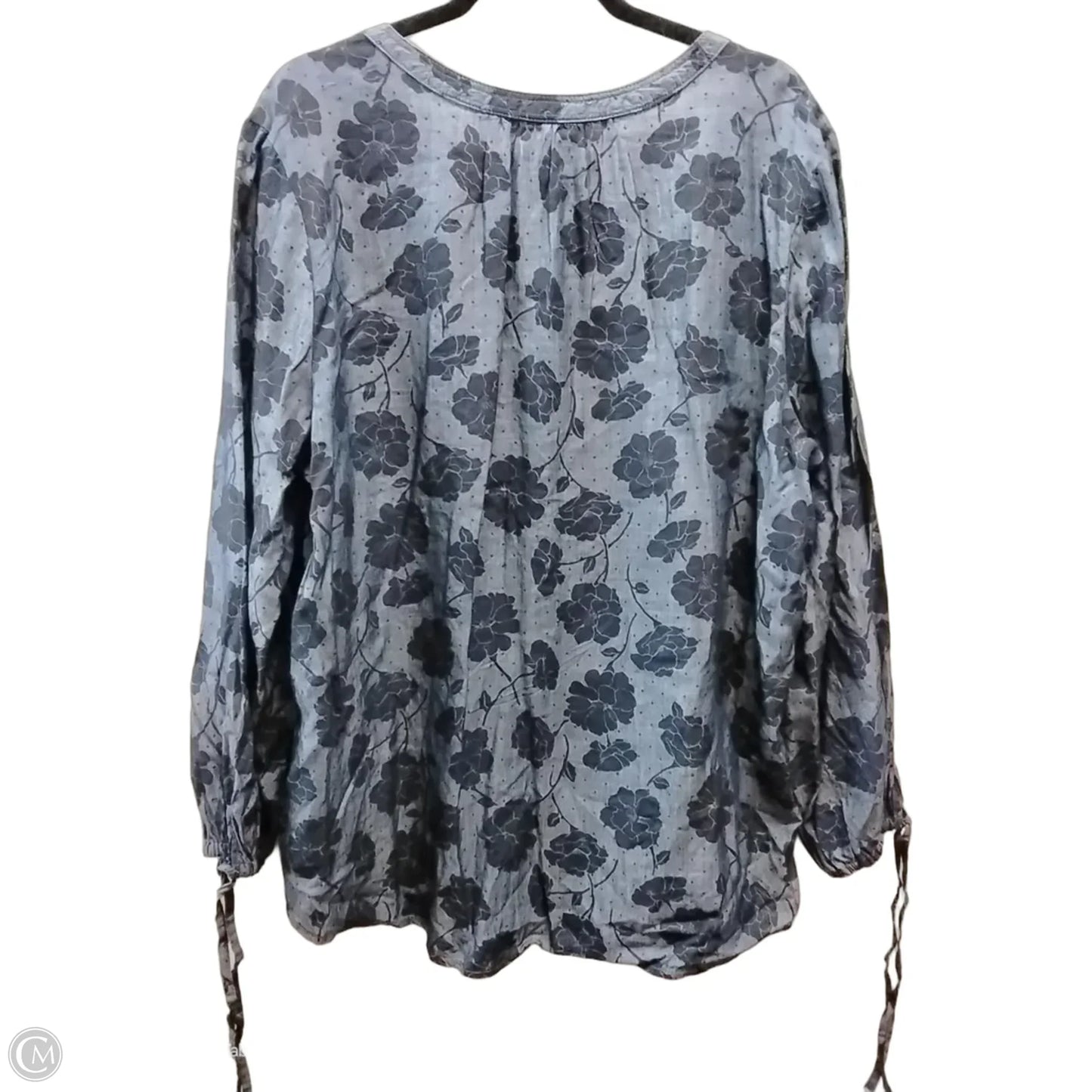 Blouse Long Sleeve By Liz Claiborne In Navy, Size: Xxl