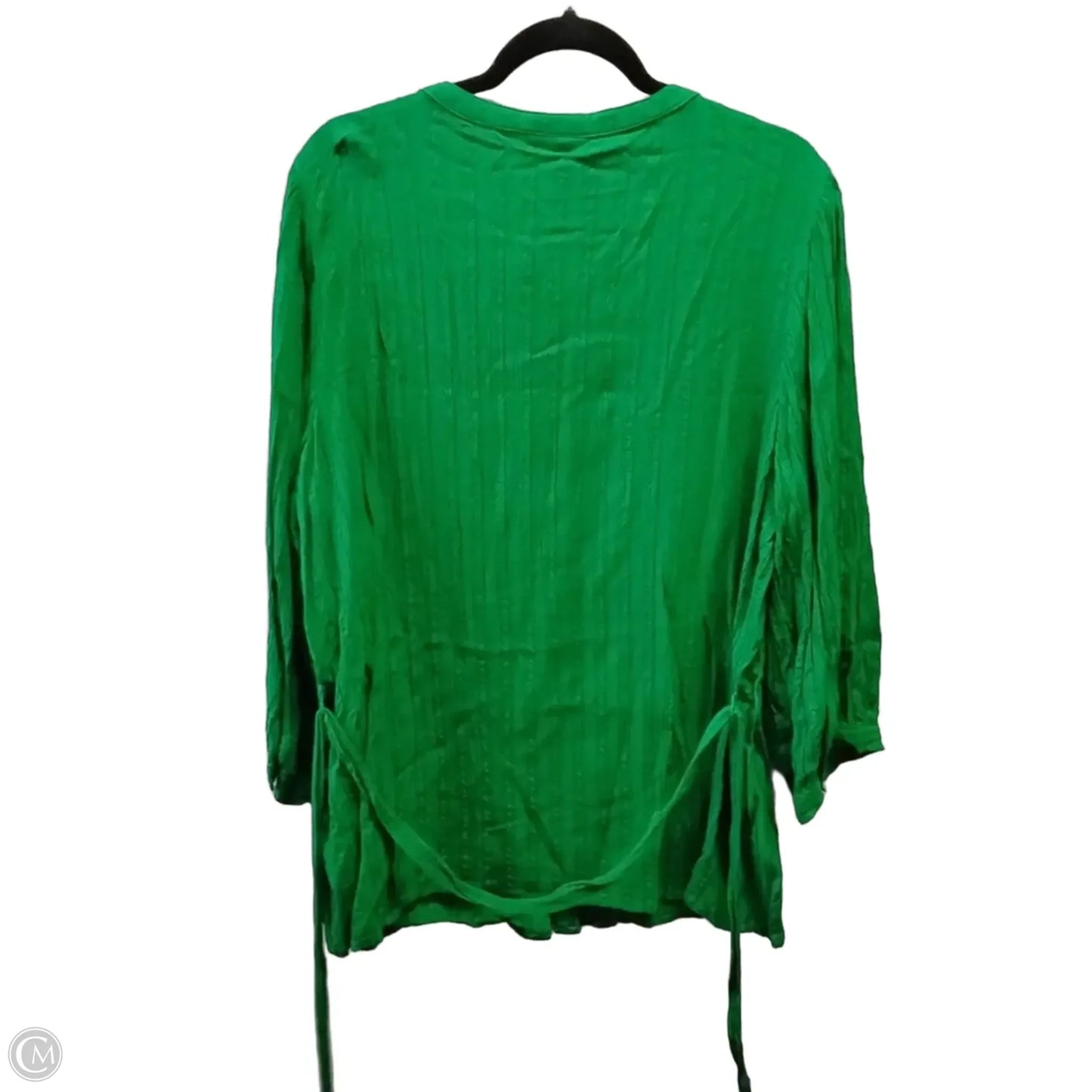 Blouse Long Sleeve By Liz Claiborne In Green, Size: Xl