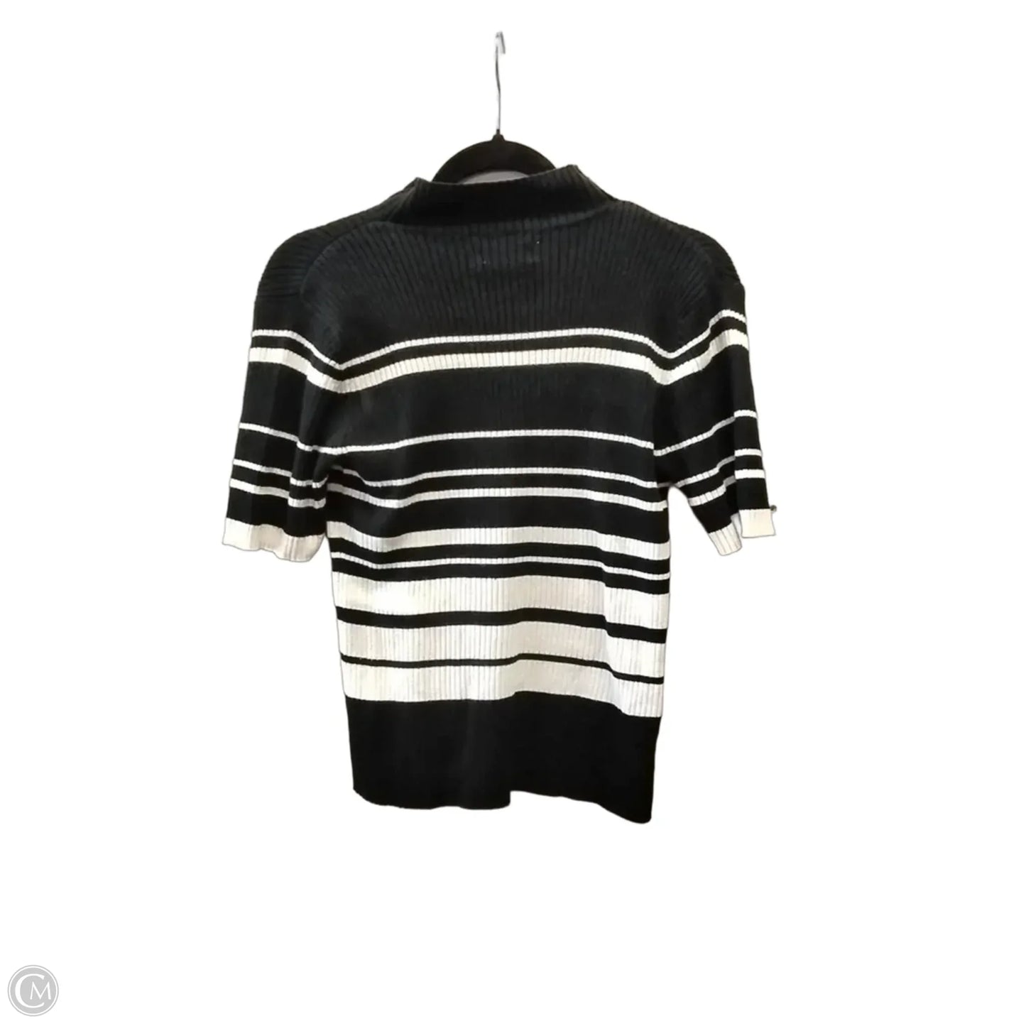 Sweater Short Sleeve By Worthington In Black & White, Size: M