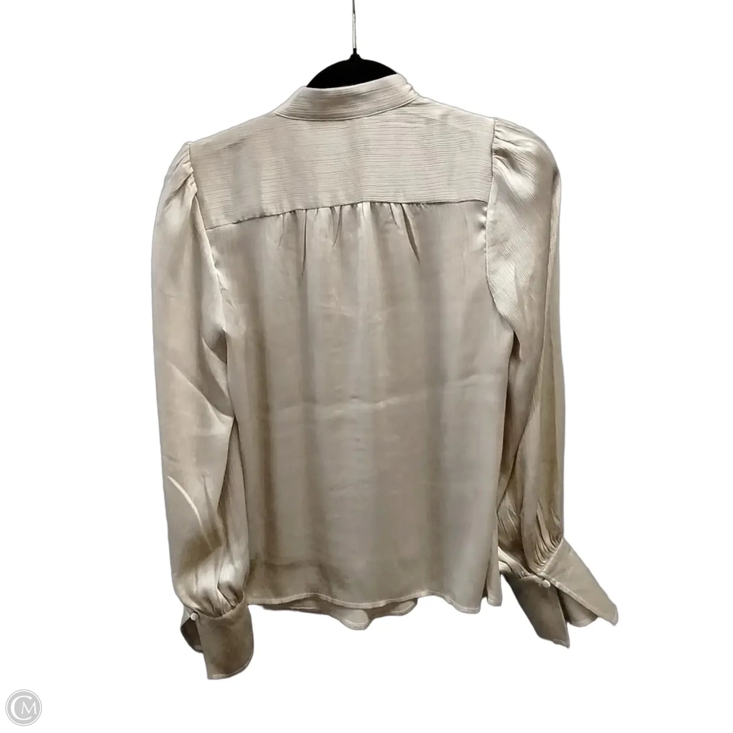 Blouse Long Sleeve By Banana Republic In Gold, Size: Xs
