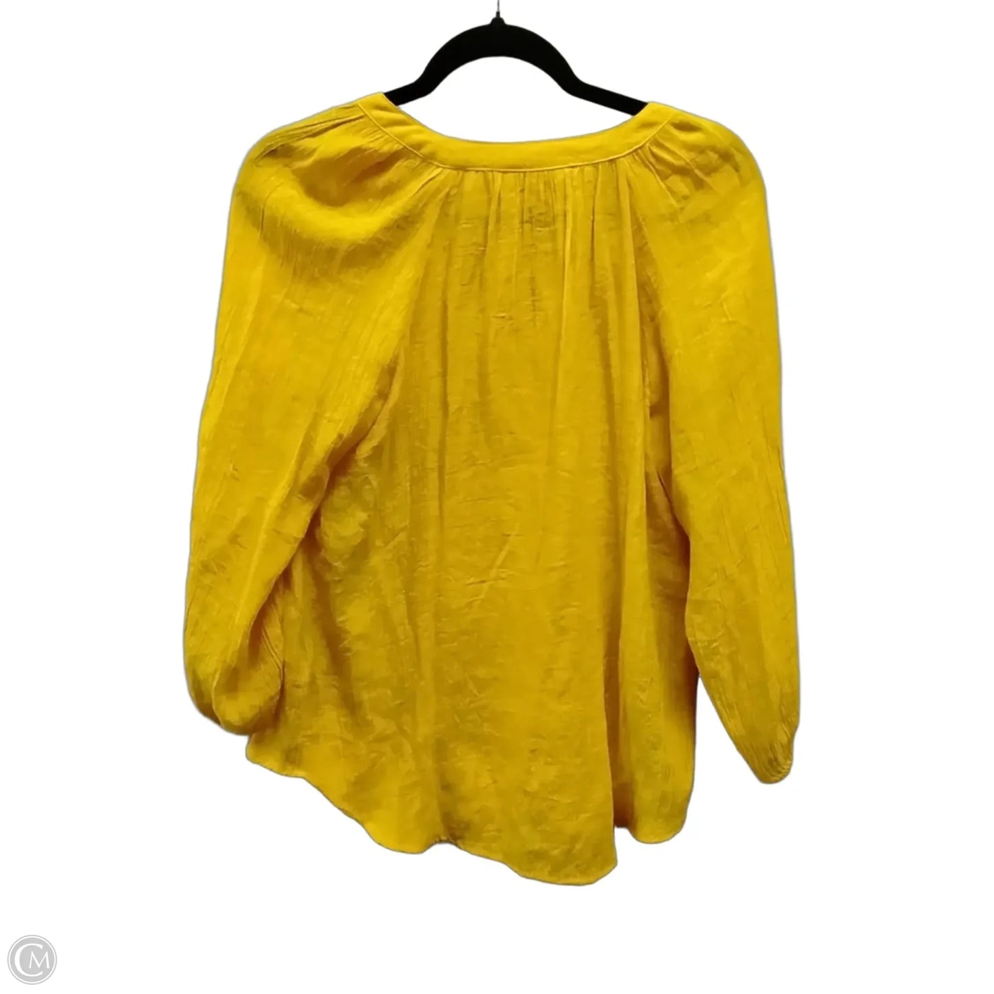 Blouse Long Sleeve By Clothes Mentor In Yellow, Size: S