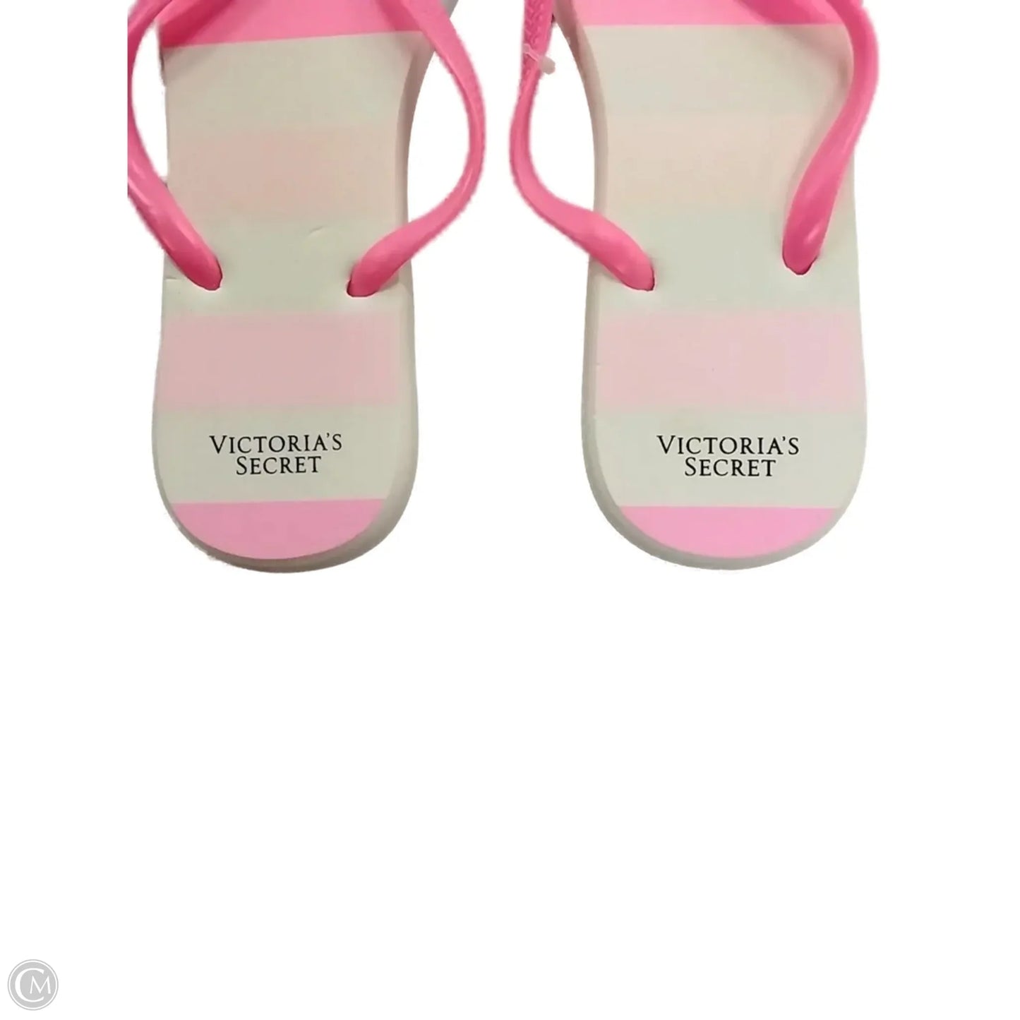 Sandals Flip Flops By Victorias Secret In Pink & White, Size: 7.5